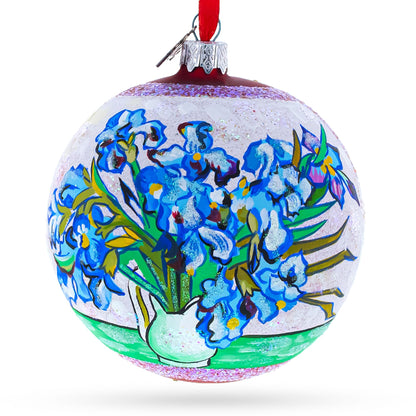 Vincent van Gogh "Irises" Glass Ball Christmas Ornament 4 Inches