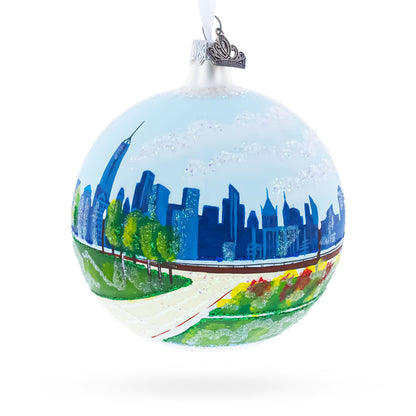 Liberty State Park, Jersey City, New Jersey, USA Glass Ball Christmas Ornament 4 Inches