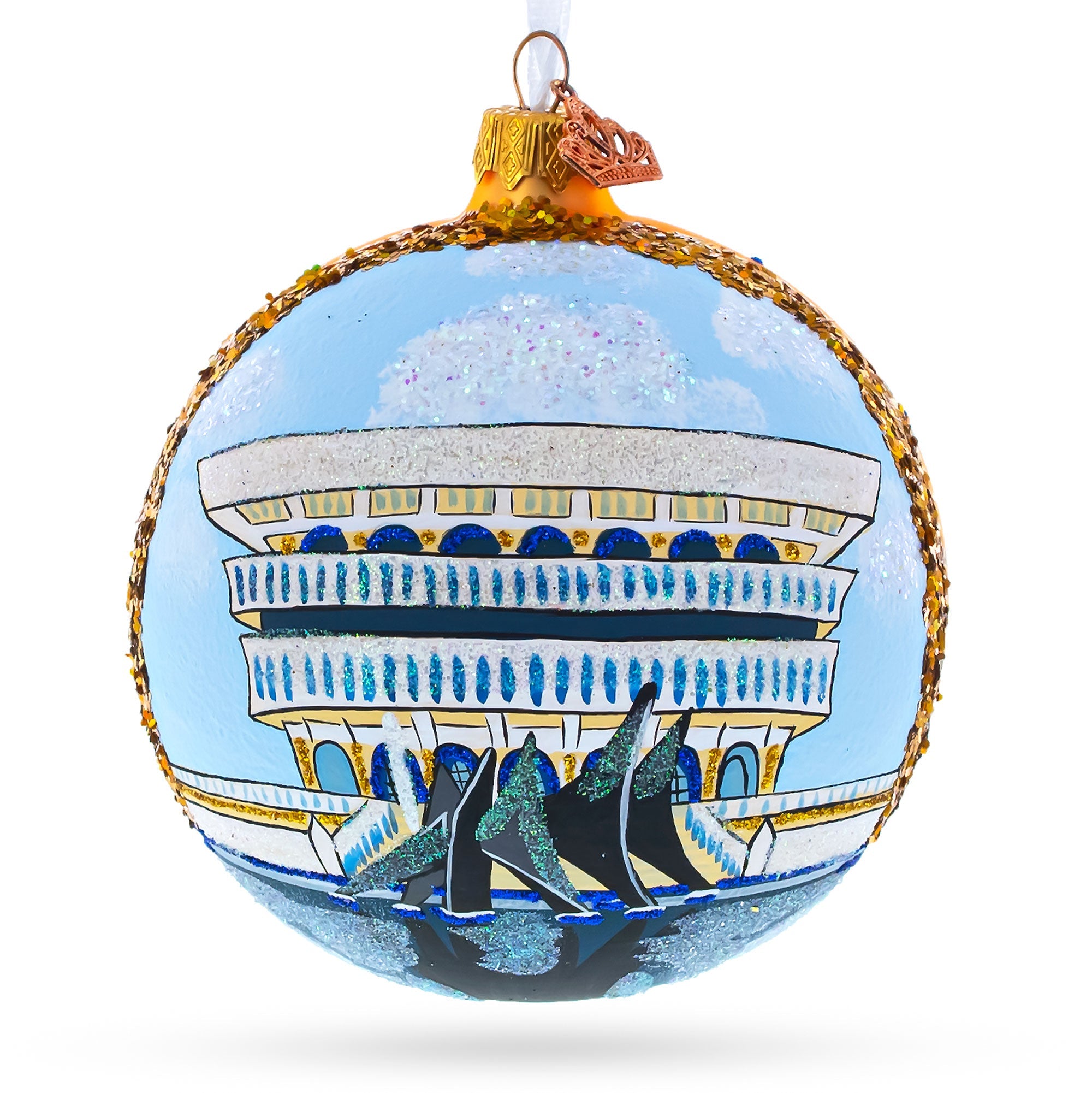New York State Museum, Albany, New York, USA Glass Ball Christmas Ornament 4 Inches