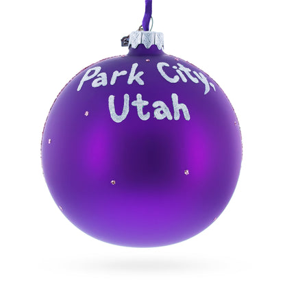 Park City Ski Resort, Utah, USA Glass Ball Christmas Ornament 4 Inches