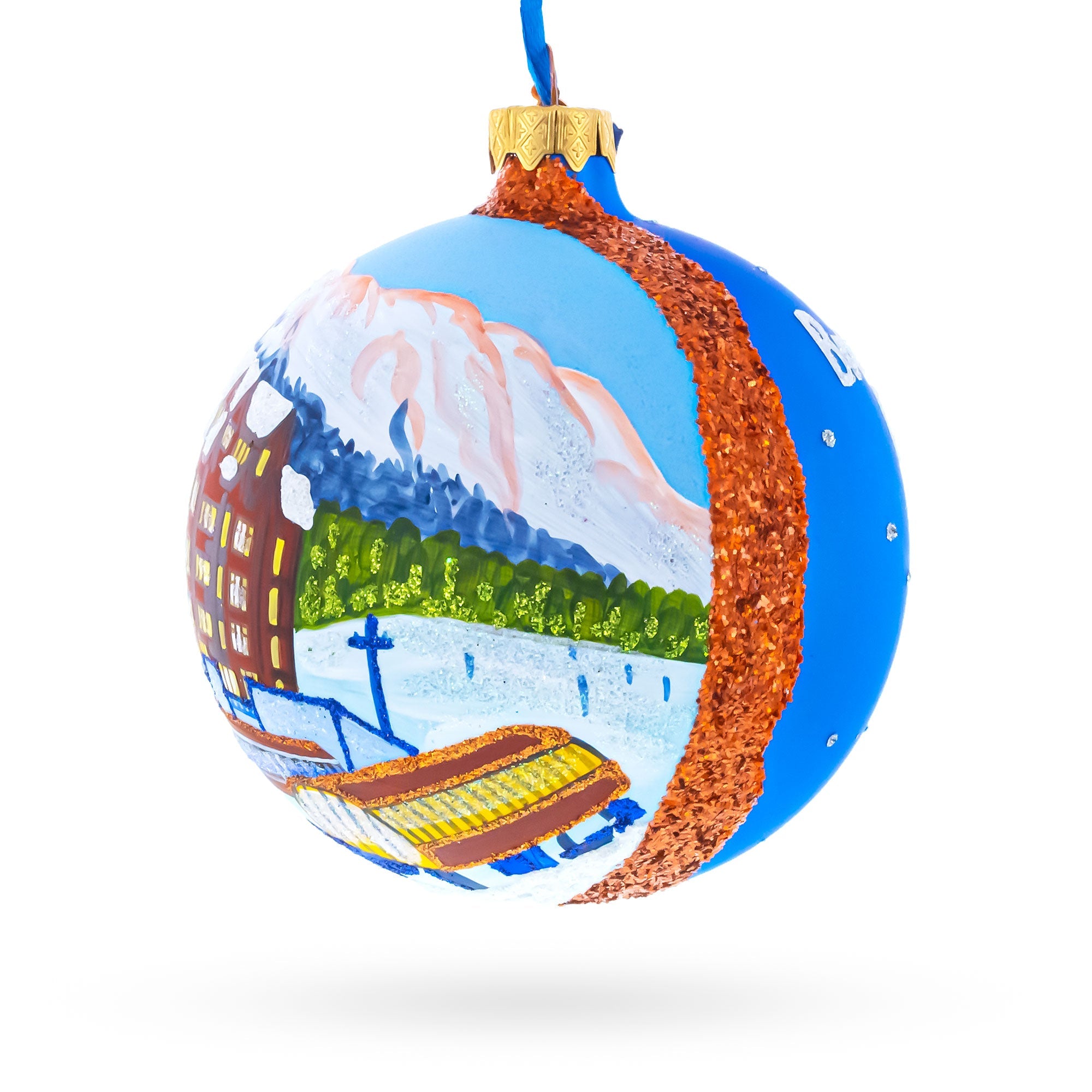 Breckenridge Ski Resort, Colorado, USA Glass Ball Christmas Ornament 4 Inches