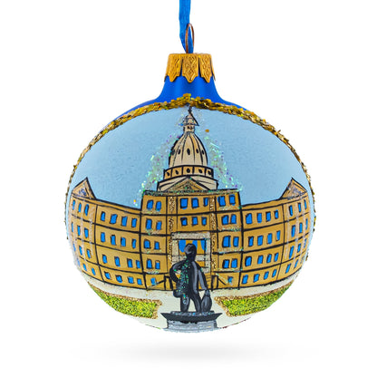 Lansing, Michigan, USA Glass Ball Christmas Ornament 3.25 Inches
