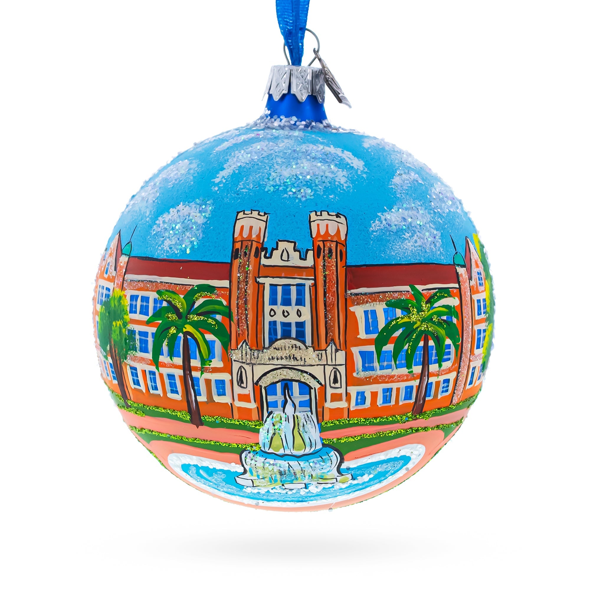 Tallahassee, Florida, USA Glass Ball Christmas Ornament 4 Inches