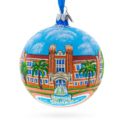 Tallahassee, Florida, USA Glass Ball Christmas Ornament 4 Inches
