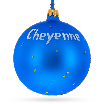 Cheyenne Depot Museum, Cheyenne, Wyoming, USA Glass Ball Christmas Ornament 4 Inches