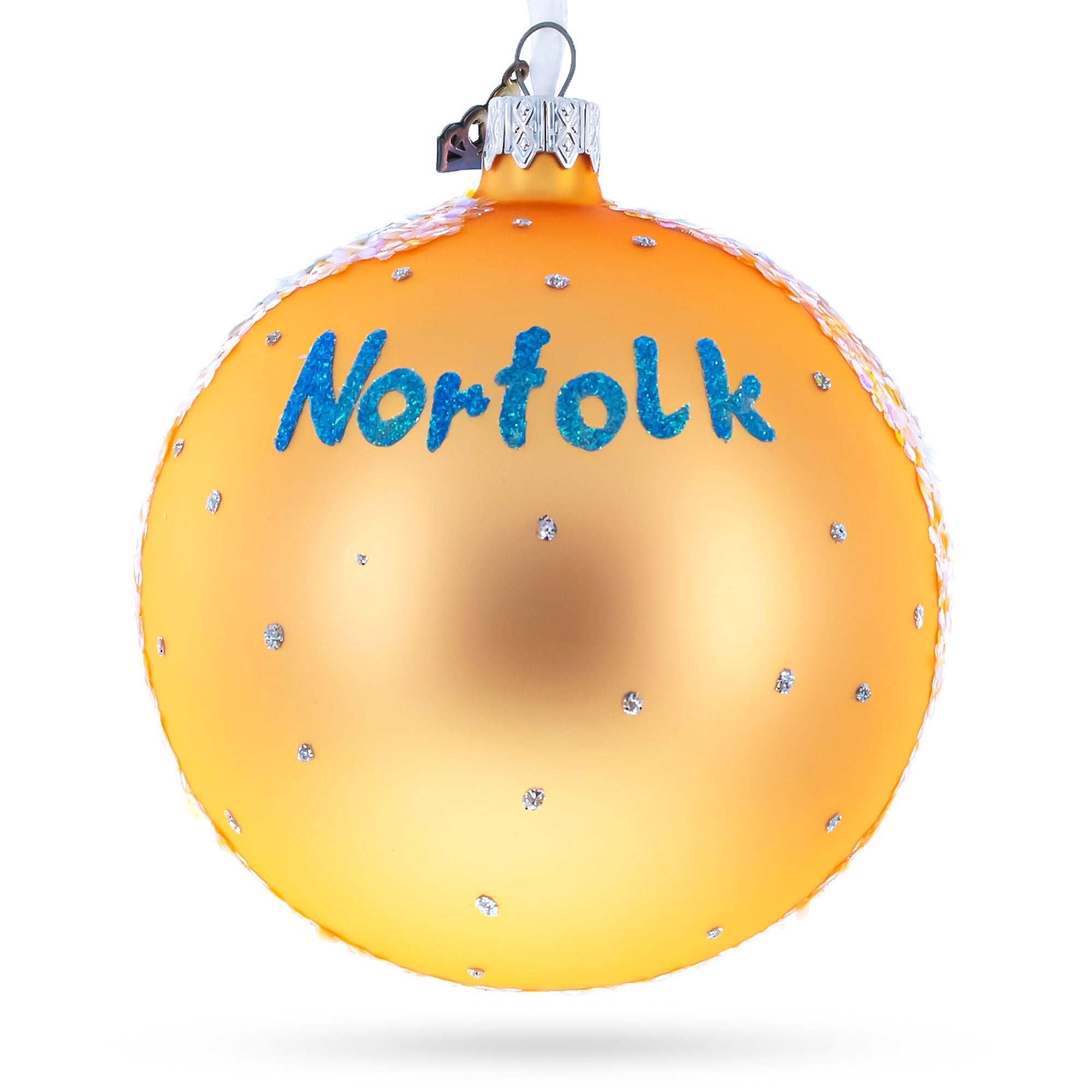 Battleship Wisconsin at Nautilus, Norfolk, Virginia, USA Glass Ball Christmas Ornament 4 Inches BestPysanky