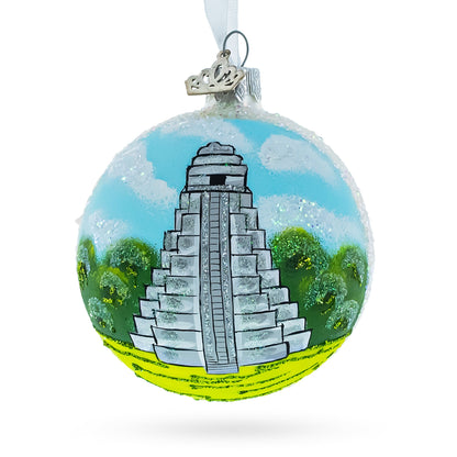 Tikal, Guatemala Glass Ball Christmas Ornament 3.25 Inches BestPysanky