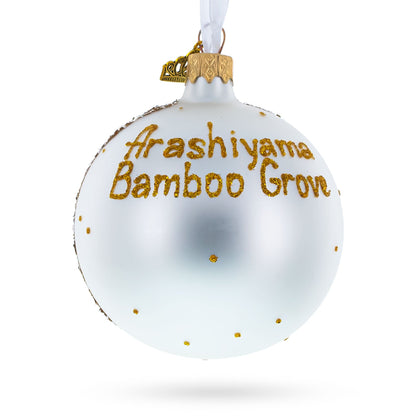 Arashiyama Bamboo Grove, Kyoto, Japan Glass Christmas Ornament