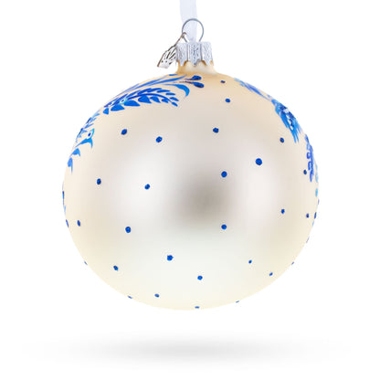 Swans in Daisies Garden Glass Ball Ornament