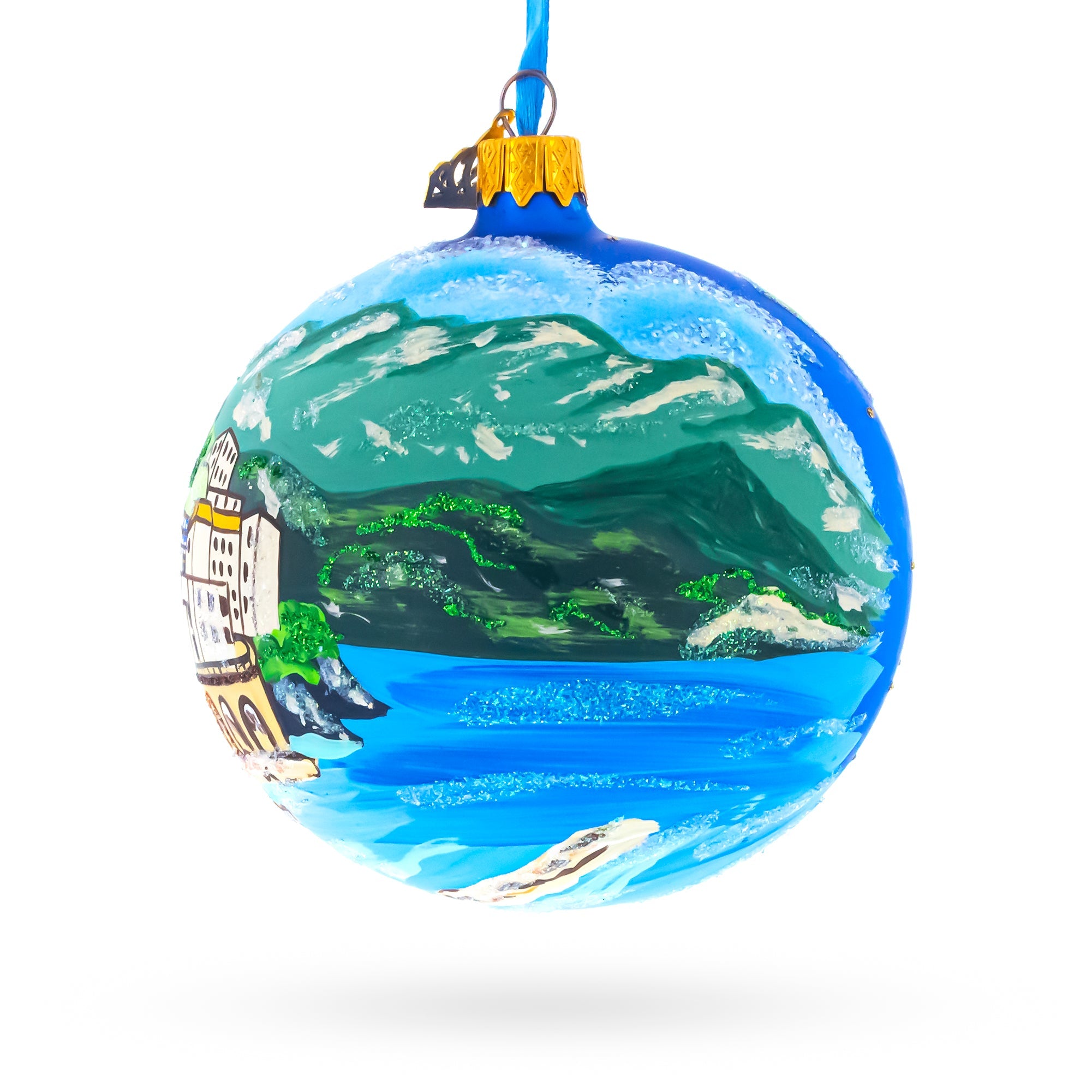 Amalfi Coast, Italy, Glass Ball Christmas Ornament 4 Inches