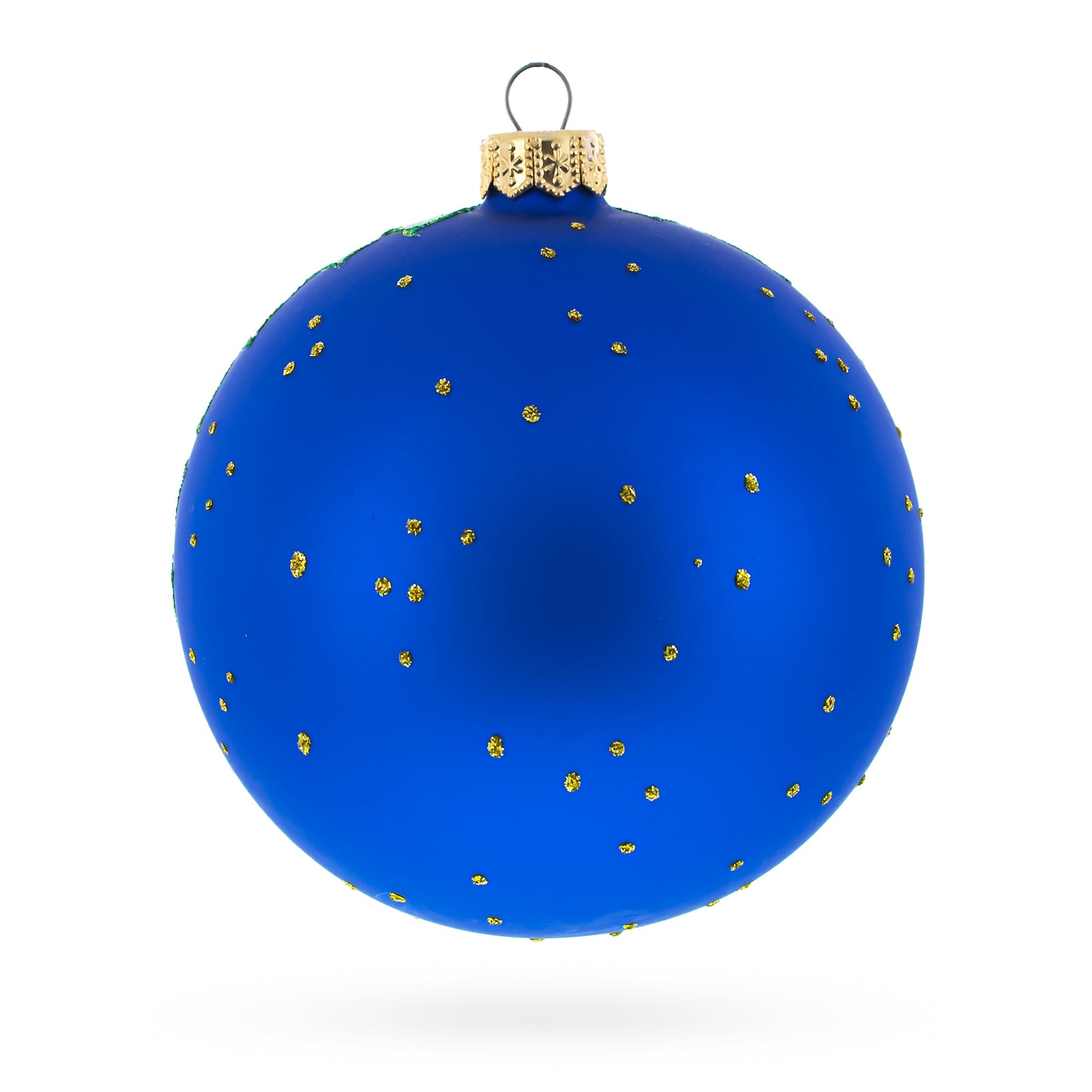 USA Navy Soldier with American Flag Glass Ball Patriotic Christmas Ornament 4 Inches