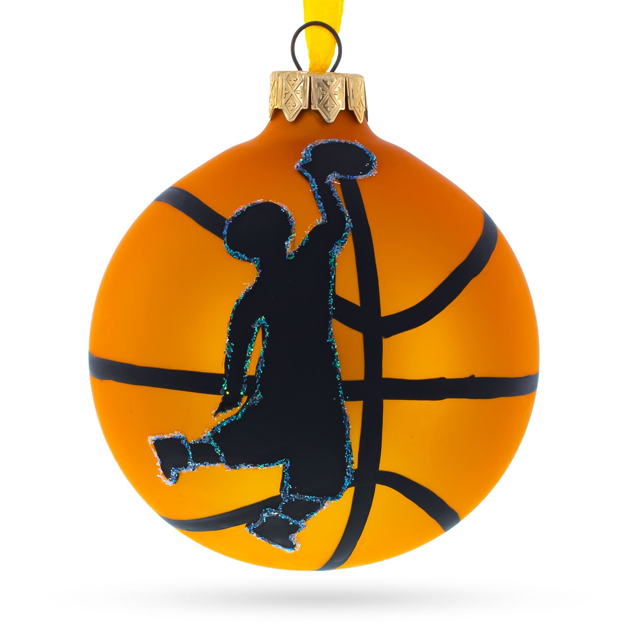 Basketball Player in Action Glass Ball Christmas Sports Ornament 4 Inches