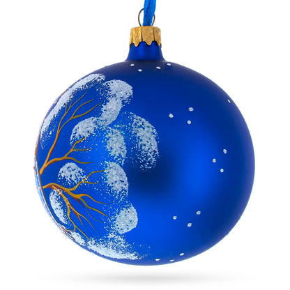 Bird Immersed in a Book Hand-Glass Ball Christmas Ornament 3.25 Inches BestPysanky