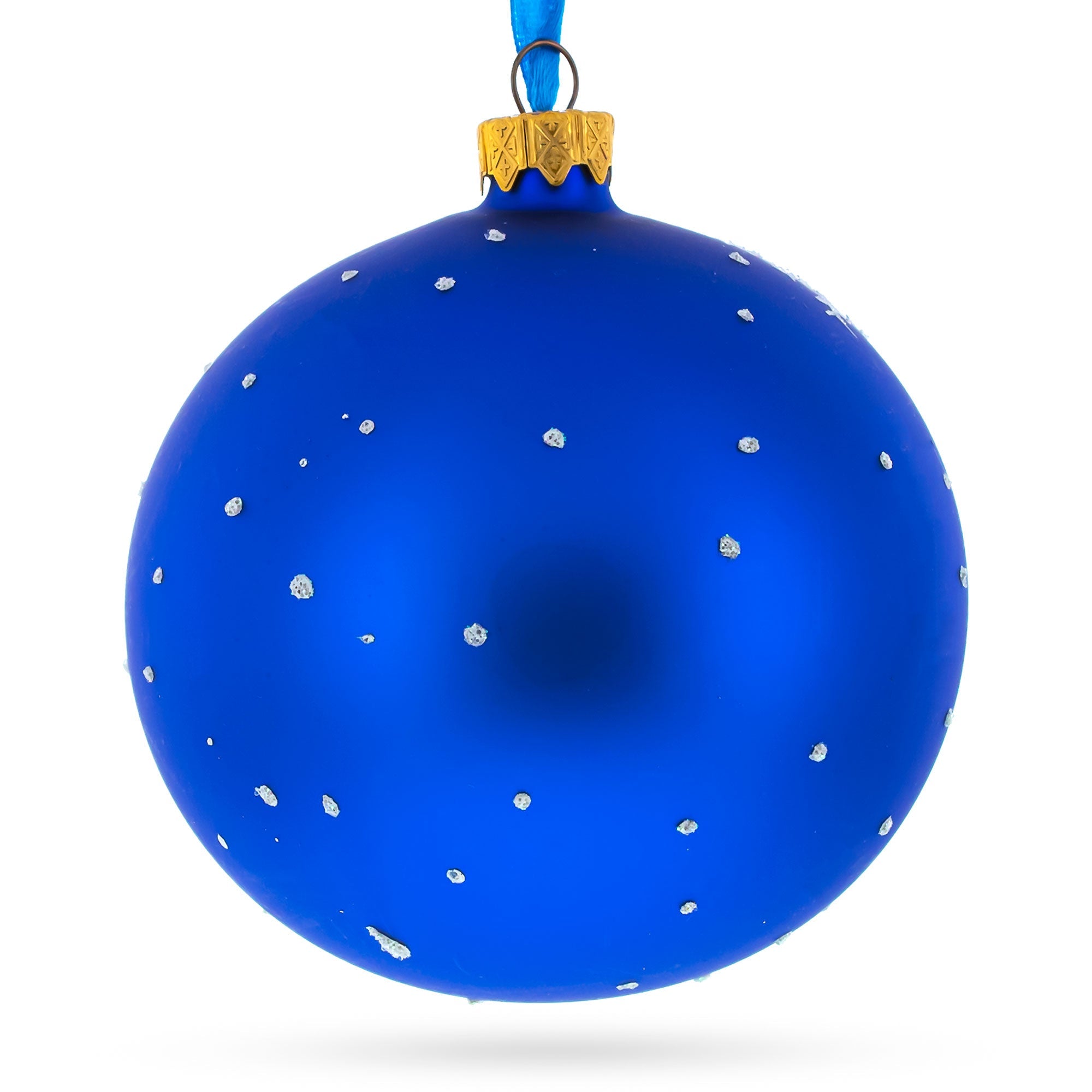 The Frog King Crowned in Splendor Hand-Glass Ball Christmas Ornament 4 Inches