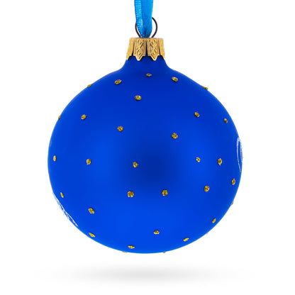 White Wine Bottle Glass Ball Christmas Ornament 3.25 Inches