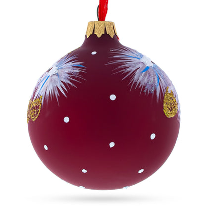 Jolly Puppy in Santa Hat Glass Ball Christmas Ornament 3.25 Inches