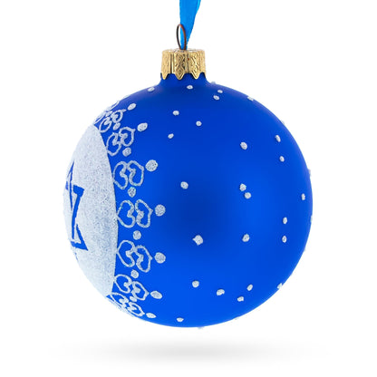 Star of David Jewish Glass Ball Ornament 3.25 Inches BestPysanky