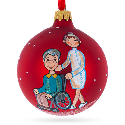 Caregiver Glass Ball Christmas Ornament 3.25 Inches