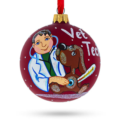 Veterinarian Technician Glass Ball Christmas Ornament 3.25 Inches BestPysanky
