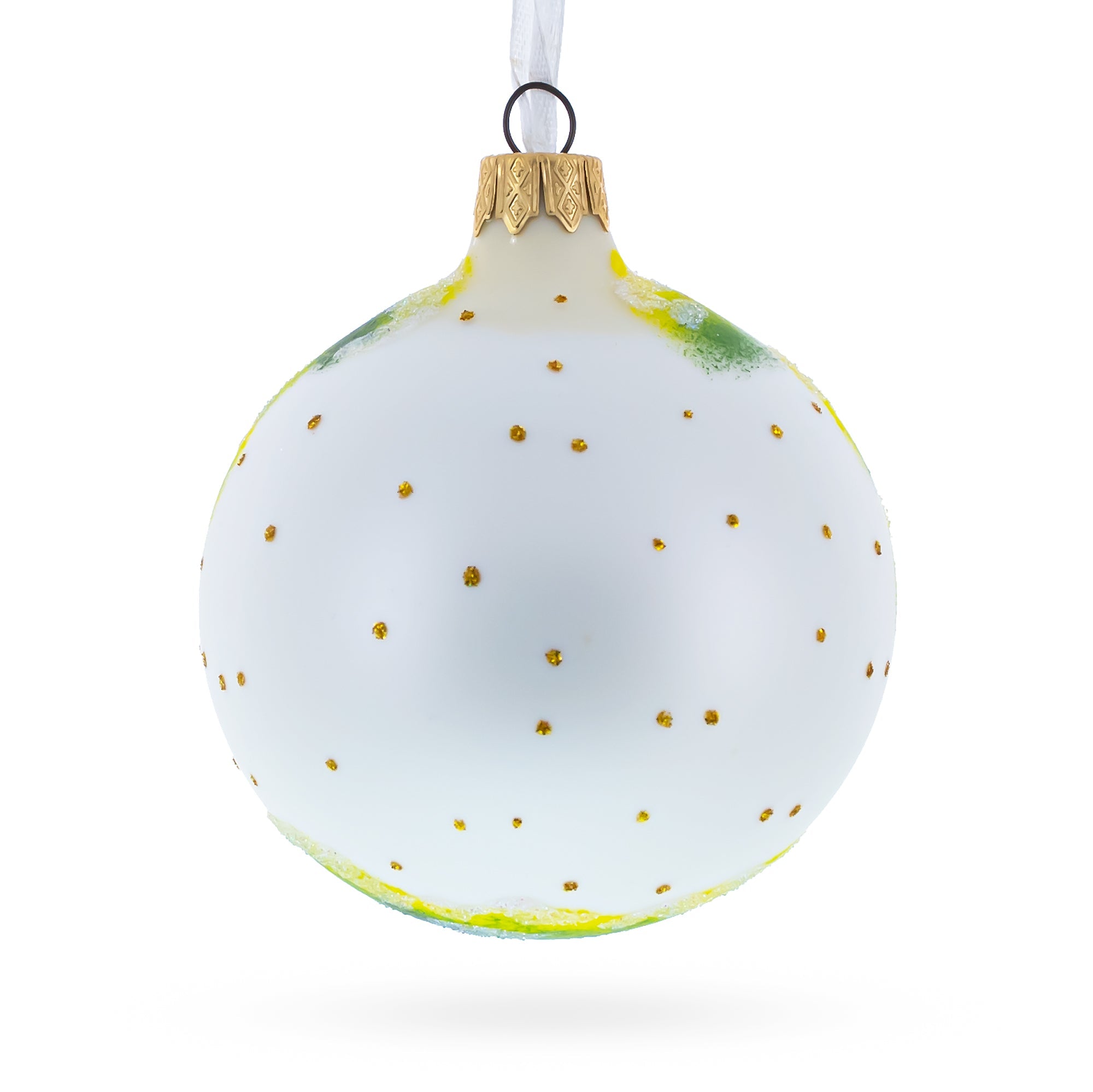 Woodpecker Glittered Glass Ball Christmas Ornament 3.25 Inches