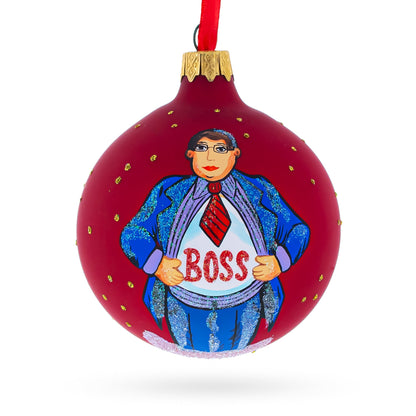 Boss Glass Ball Christmas Ornament 3.25 Inches