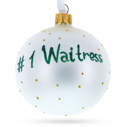 Waitress Glass Ball Christmas Ornament 3.25 Inches
