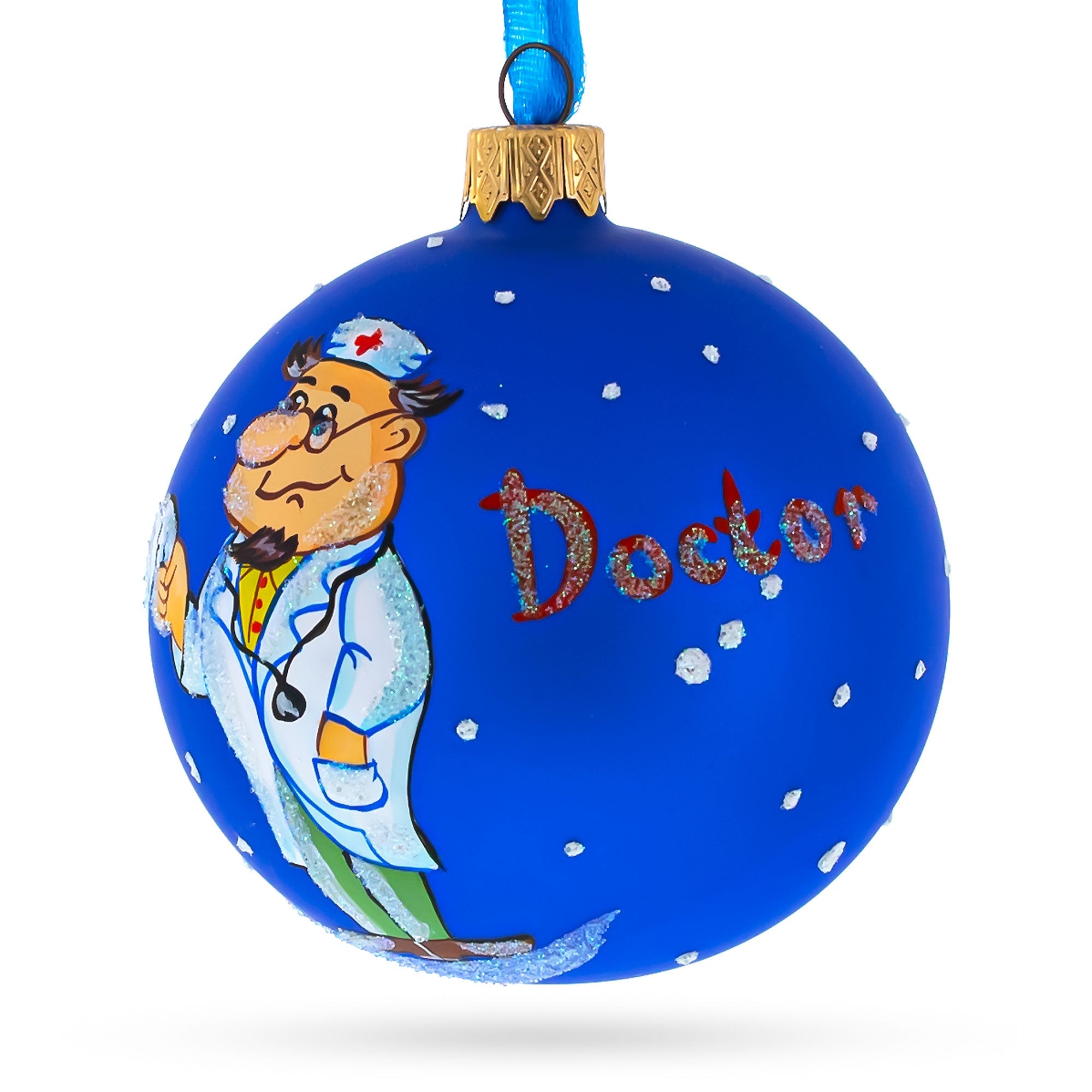 Doctor Reading Glass Ball Christmas Ornament 3.25 Inches BestPysanky