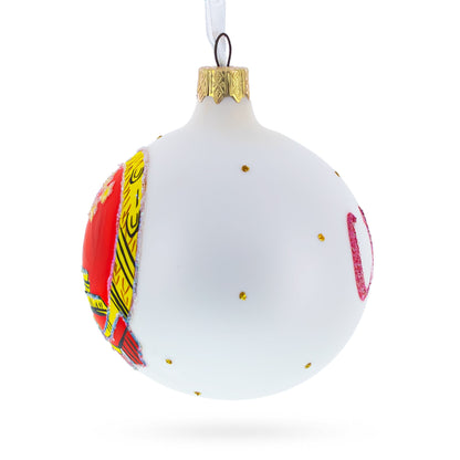China Coat of Arms Glass Ball Christmas Ornament 3.25 Inches
