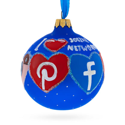 Social Networks Glass Ball Christmas Ornament 3.25 Inches