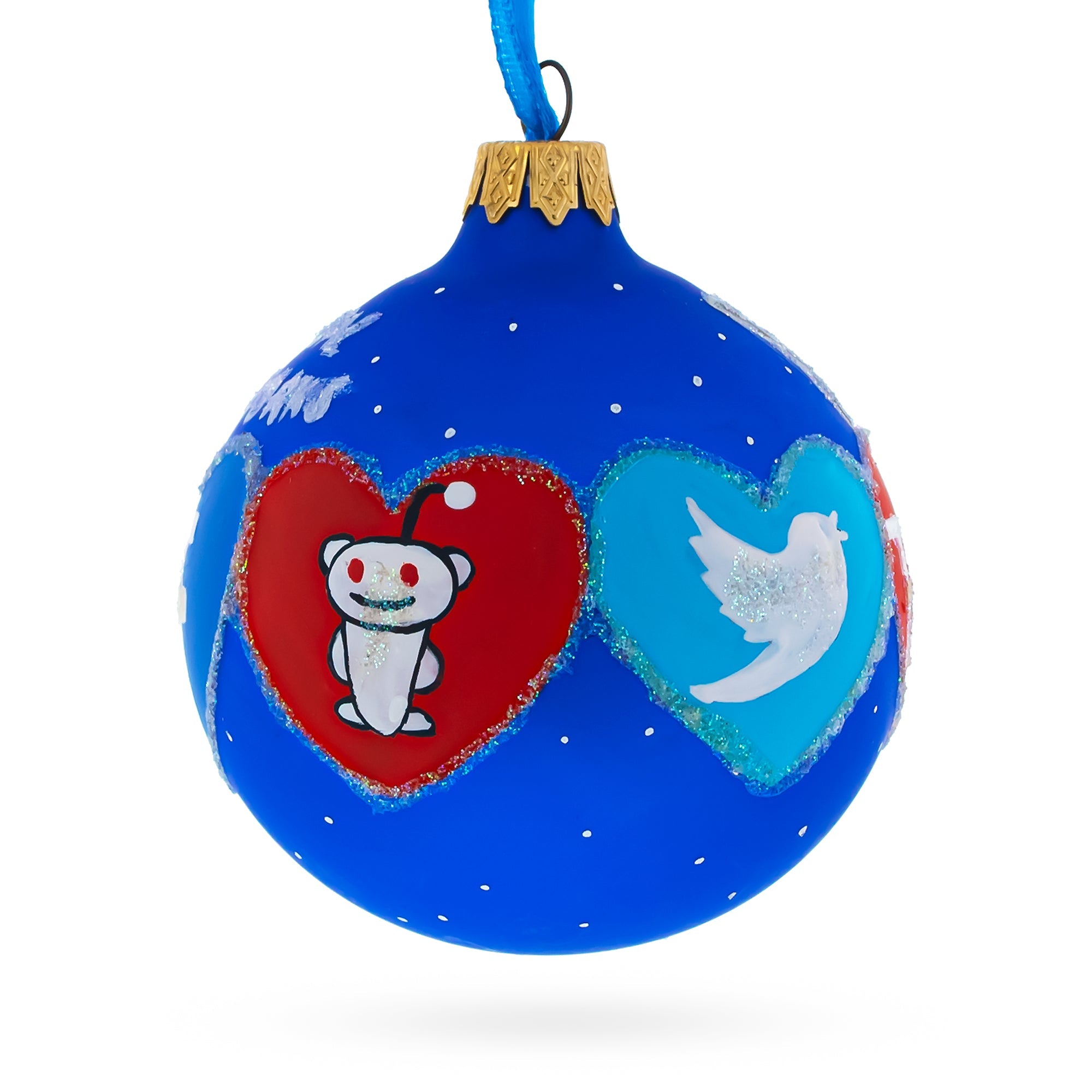 Social Networks Glass Ball Christmas Ornament 3.25 Inches