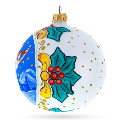 Ballet Dancers Glass Ball Christmas Ornament 4 Inches