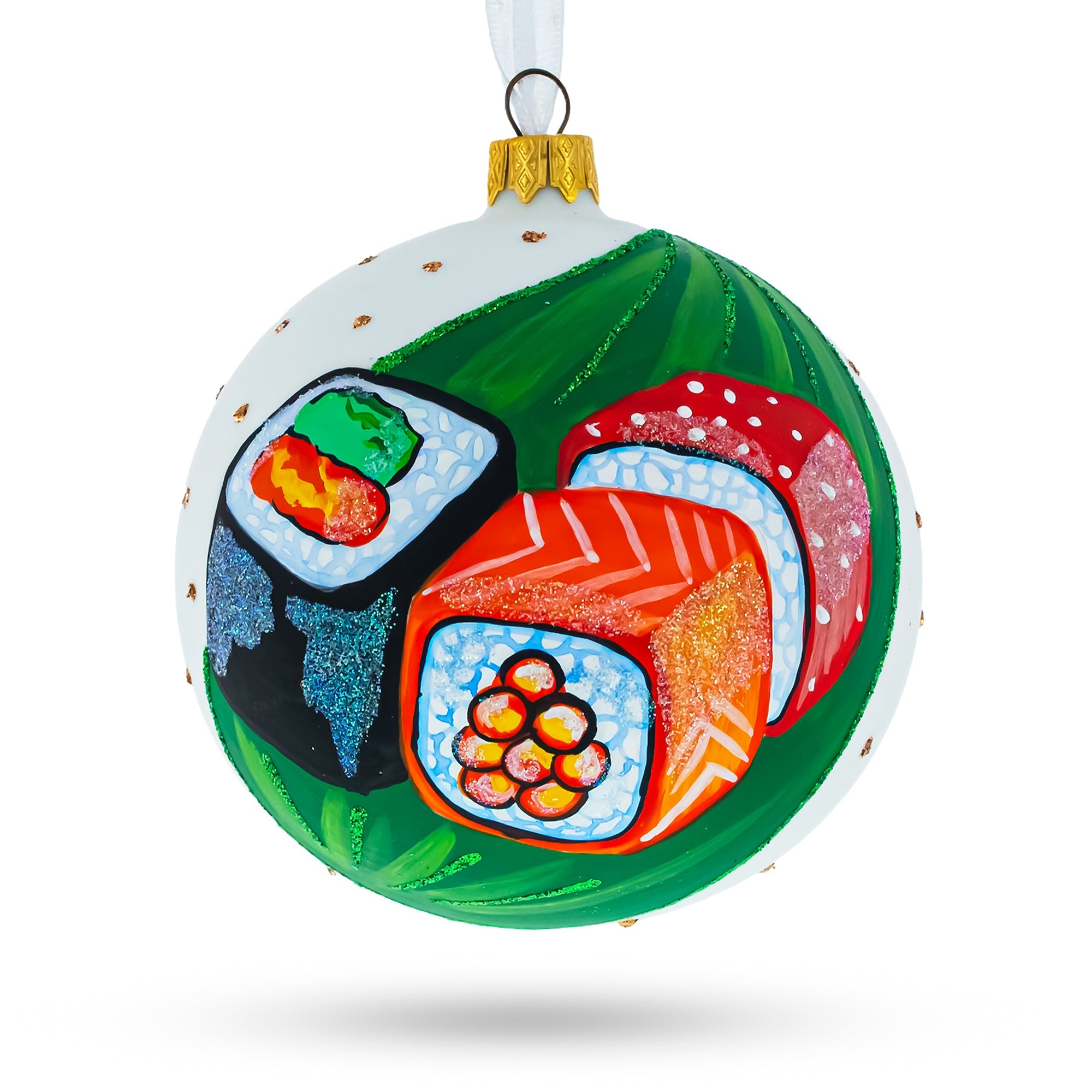 Sushi Lover Glass Ball Christmas Ornament 4 Inches BestPysanky