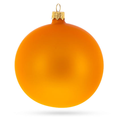 Set of 4 Matte Orange Glass Ball Christmas Ornaments 4 Inches