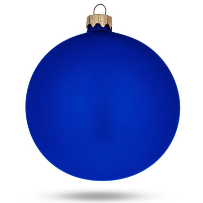 Set Of 4 Matte Blue Glass Ball Christmas Ornaments 4 Inches BestPysanky