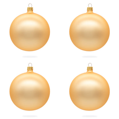 Set of 4 Rose Gold Glass Ball Ornaments 4 Inches