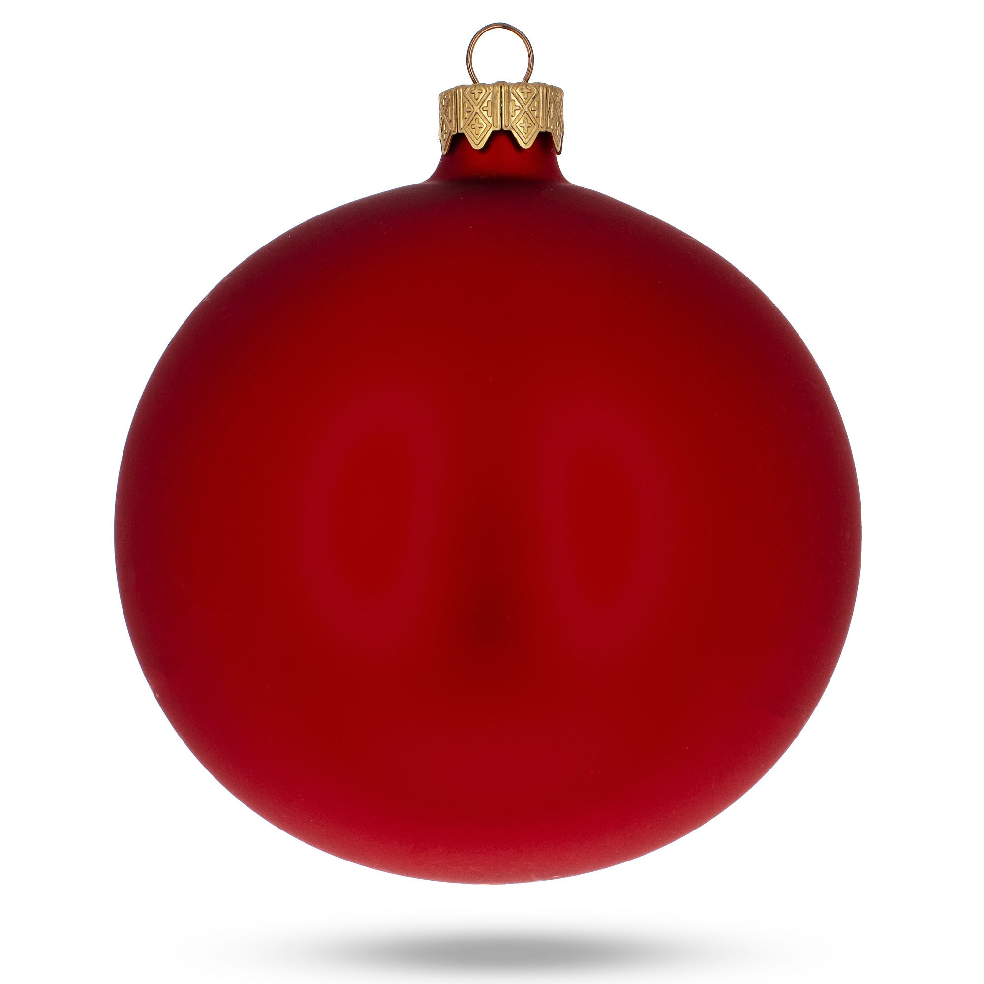 Set of 6 Matte Red Glass Ball Christmas Ornaments 3.25 Inches