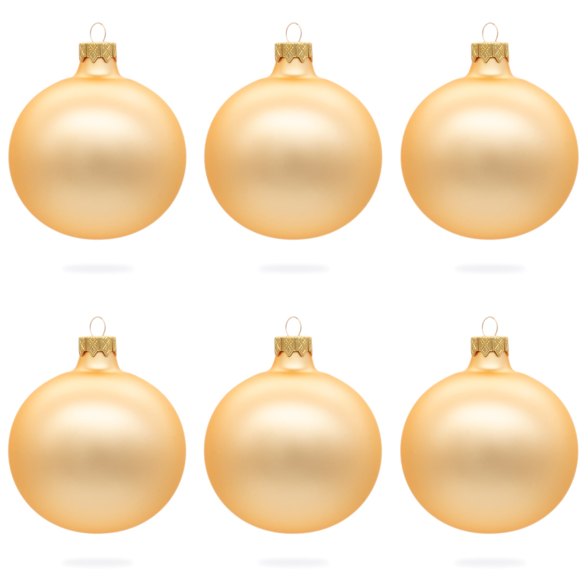 Set of 6 Rose Gold Glass Ball Ornaments 3.25 Inches