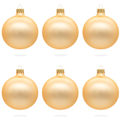 Set of 6 Rose Gold Glass Ball Ornaments 3.25 Inches