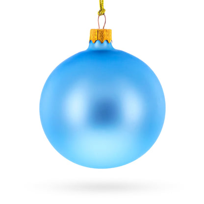 Set of 6 Matte Light Blue Glass Ball Christmas Ornaments 3.25 Inches