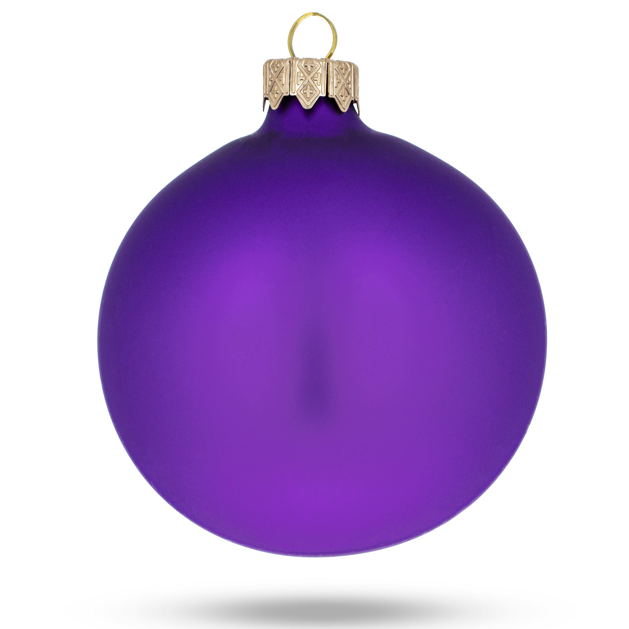 Set of 4 Matte Purple Glass Ball Christmas Ornaments 4 Inches BestPysanky
