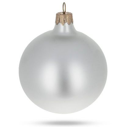 Set of 6 Matte White Glass Ball Christmas Ornaments 3.25 Inches
