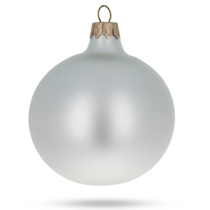 Set of 6 Matte White Glass Ball Christmas Ornaments 3.25 Inches
