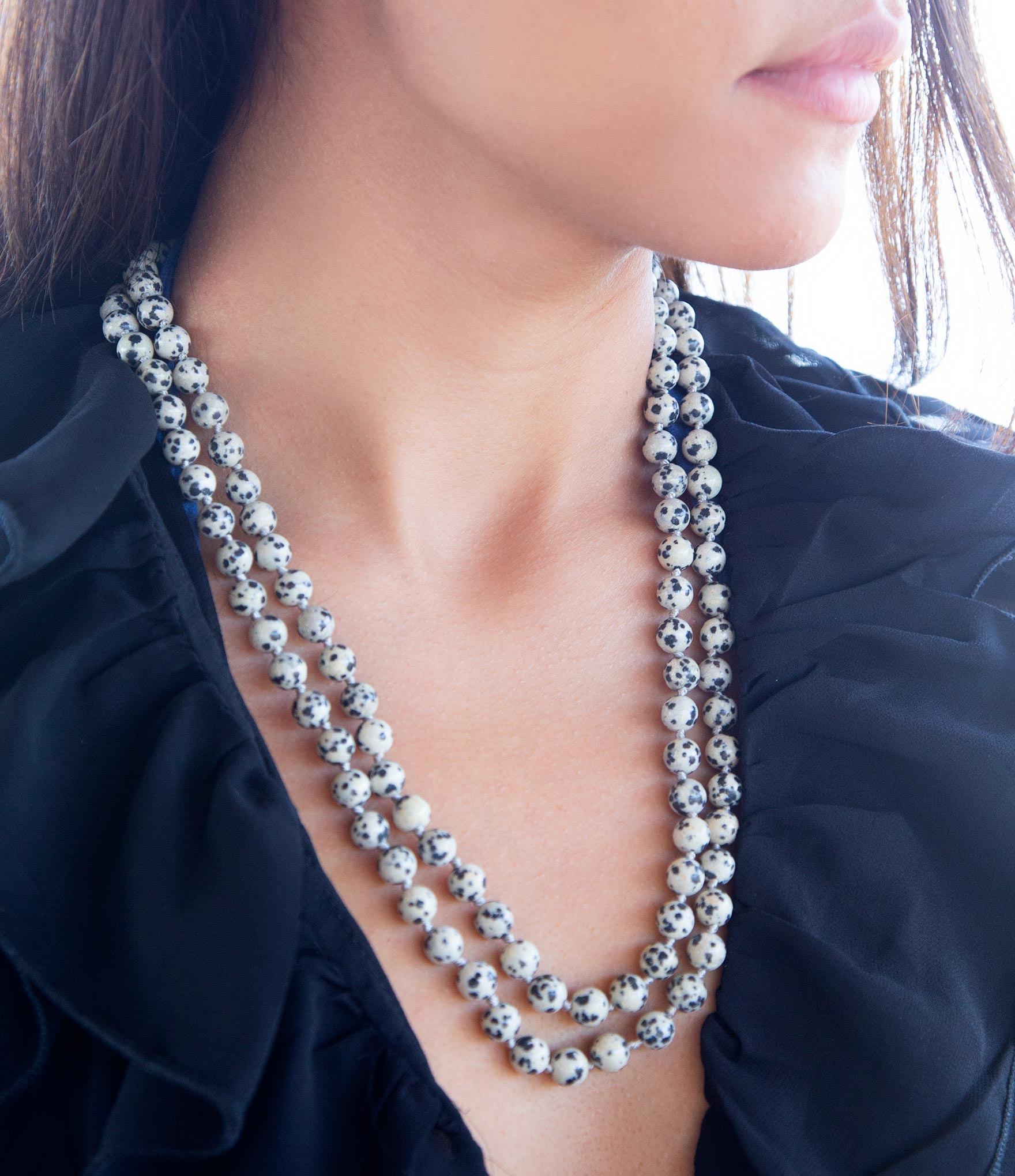 Knotted Dalmatian Jasper Necklace Barse Jewelry