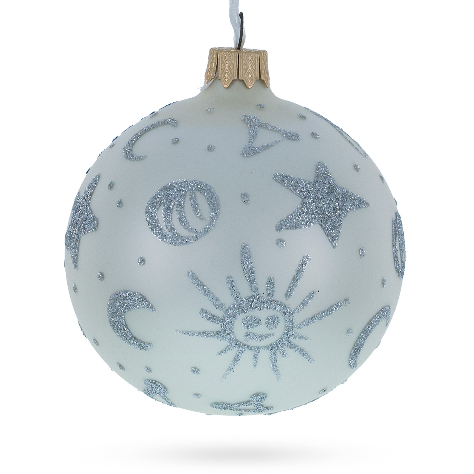 Boy in Cozy Stroller Baby's First Glass Ball Christmas Ornament 3.25 Inches