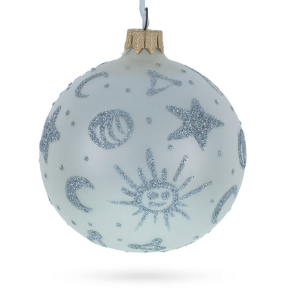 Boy in Cozy Stroller Baby's First Glass Ball Christmas Ornament 3.25 Inches