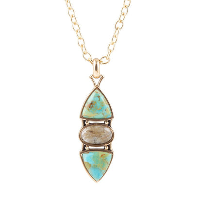 Labradorite and Turquoise Pendant Necklace Barse Jewelry