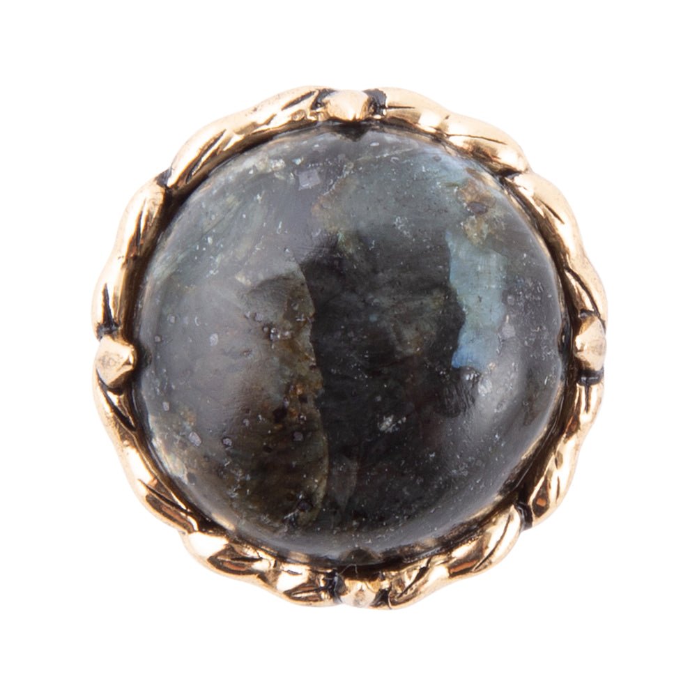 Black Labradorite and Golden Statement Ring Barse Jewelry