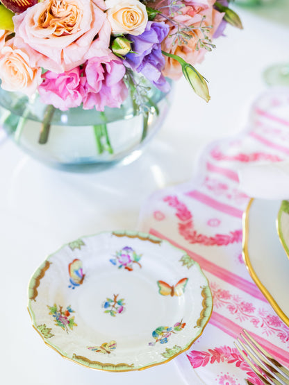 Square Scalloped Placemat | Boxwood Garden - Rose