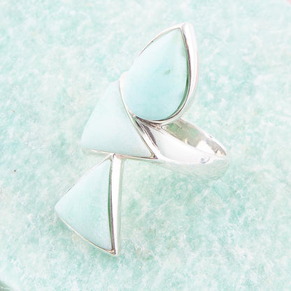 Lahana Green Chrysoprase and Sterling Silver Statement Ring Barse Jewelry