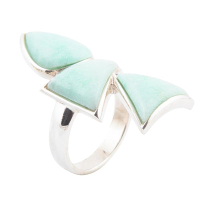 Lahana Green Chrysoprase and Sterling Silver Statement Ring Barse Jewelry